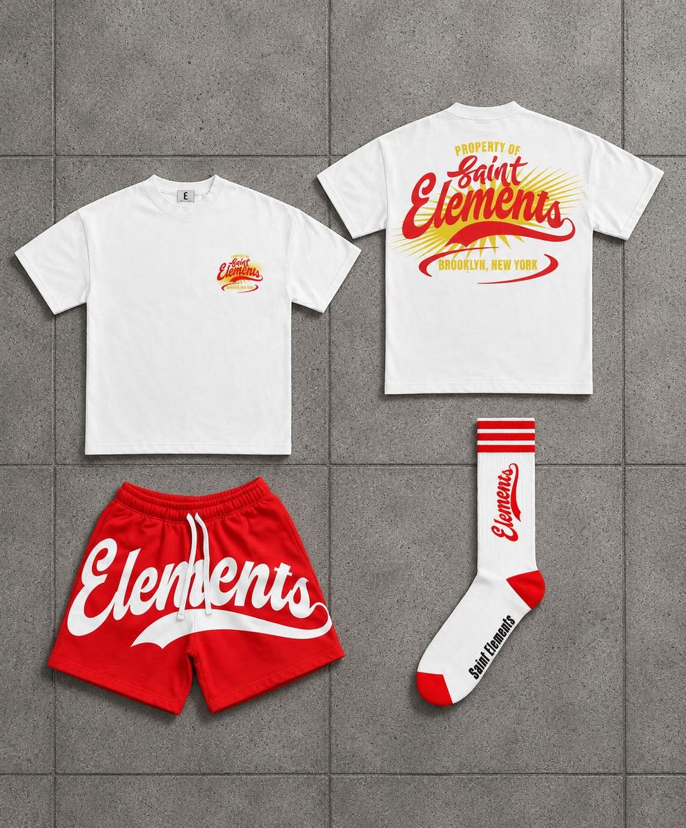 ELEMENTS DISTRESSED SUMMER SET-RED